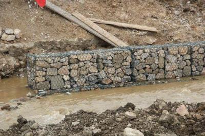 Galfan galvanizou a caixa sextavada tecida do Al 5% Gabion de Mesh Zn 95% do fio