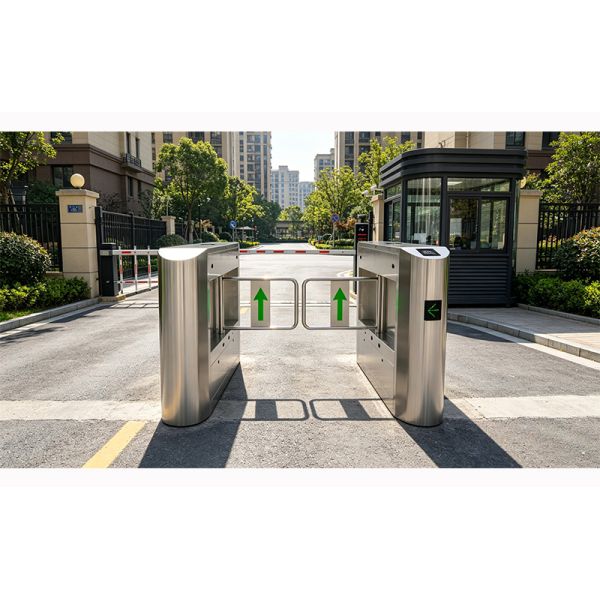 Arc Rounded Swing Turnstile Quiet Operation Office Building Turnstiles IP54