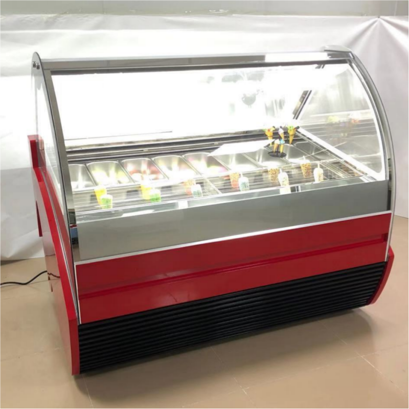 Front Visible Glass Italian Gelato Showcase Popsicle Ice Cream Display Freezer