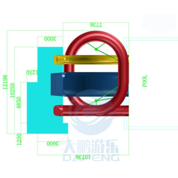 Hotel Swimming Pool Water Slide Fiberglass Aqua Park Equipment 4.5m Height