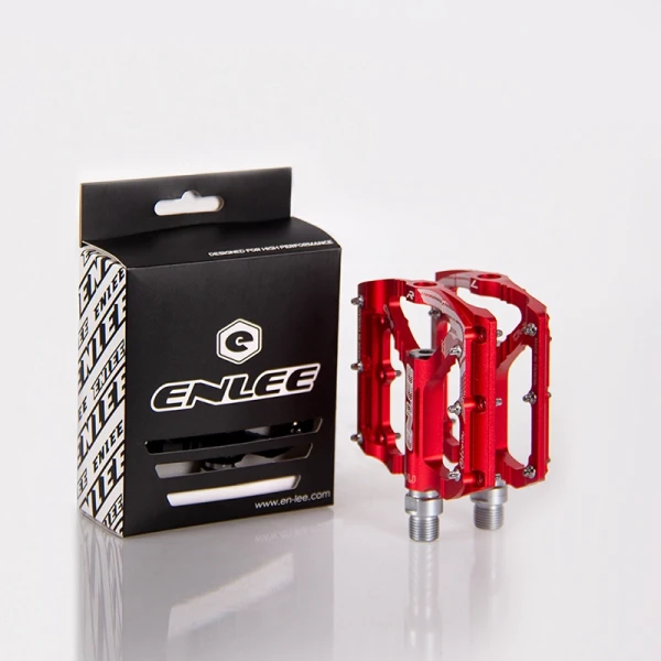 2021 ENLEE Red/black Aluminum Alloy Ultralight Pedals for Mountain Bike Road Bicycle
