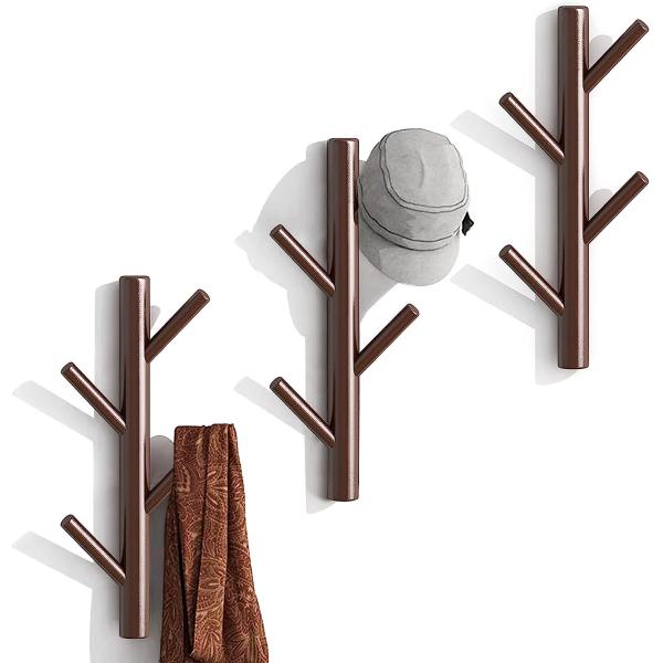 Wood Hook Wall Decor Hanger for Bedroom and Bathroom Behind Doors/On Walls Function