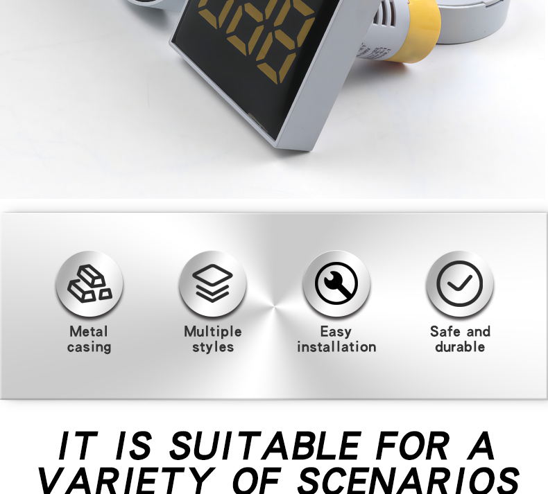 YZ LED Voltmeter Digital Indicator Single Display Panel Meter AD112-50 AC60-500V 1% Accuracy Large Display Small