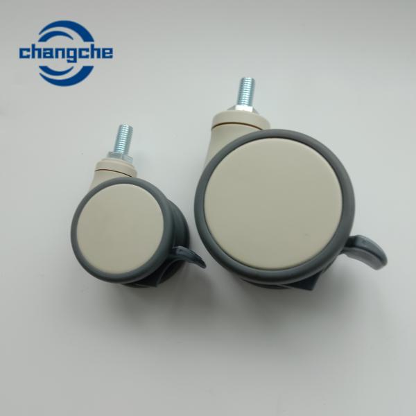 3 Inch Swivel Twin Thermoplastic Rubber Wheels PU Castor Wheel Medical Grade