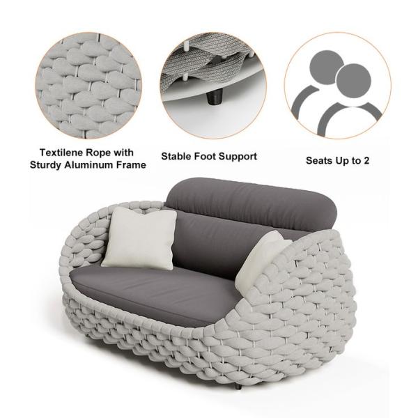 Villa Garden Leisure Lounge Chair and Rattan Sofa Set with Patio Outdoor Furniture