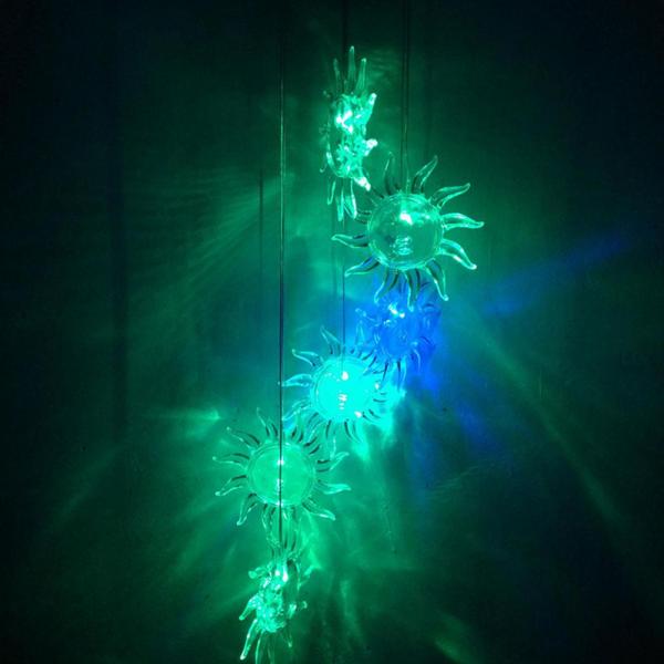 Solar Powered Wind Chime Light LED Color Changing Outdoor Lamp for Garden ABS Material