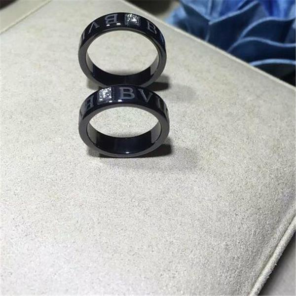 Luxury jewe factory   series black ceramic diamond ring