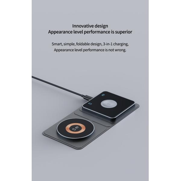 Portable Fast Charge Wireless Charging Pad with Over-heat Protection and 5V/3A Input
