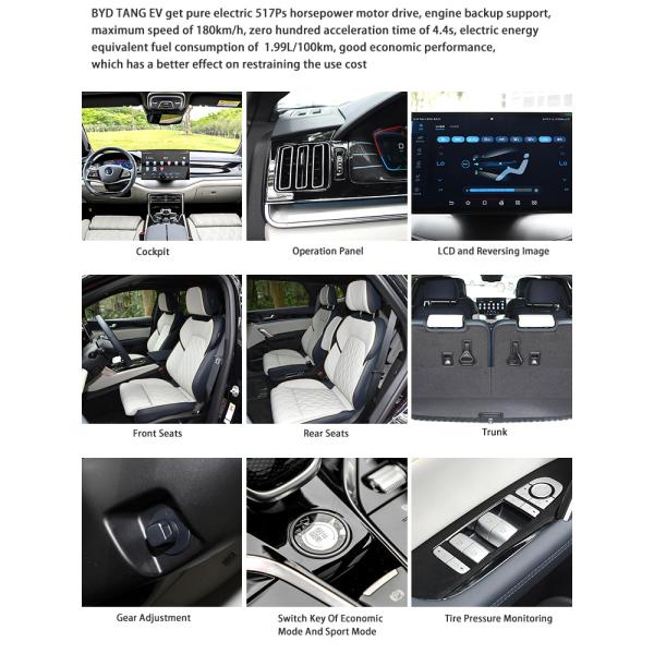 Белый полностью электрический внедорожник 635 км роскошный внедорожник среднего размера BYD Tang Flagship