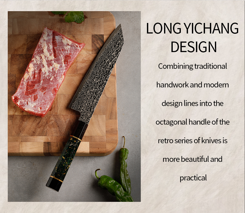 Longyichang N690 Powder Steel Gyuto Knife Hand‑Forged Japanese Chef’s Knife for Modern Kitchen