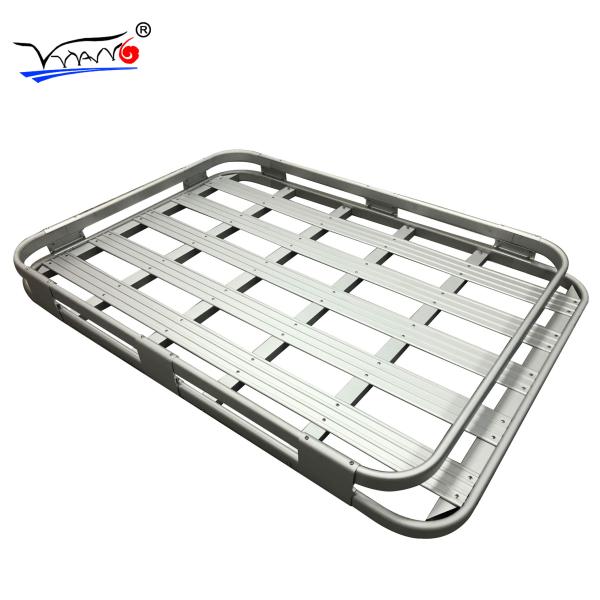 Silver F006 Roof Mount Cargo Basket , Custom Aluminum Rooftop Cargo Basket 