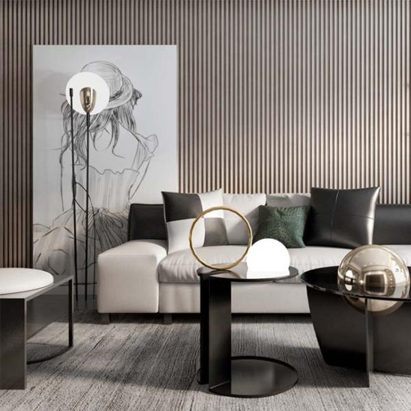 WPC Wooden Grain Laminated Indoor Wpc Wall Panel For Interior Decoration