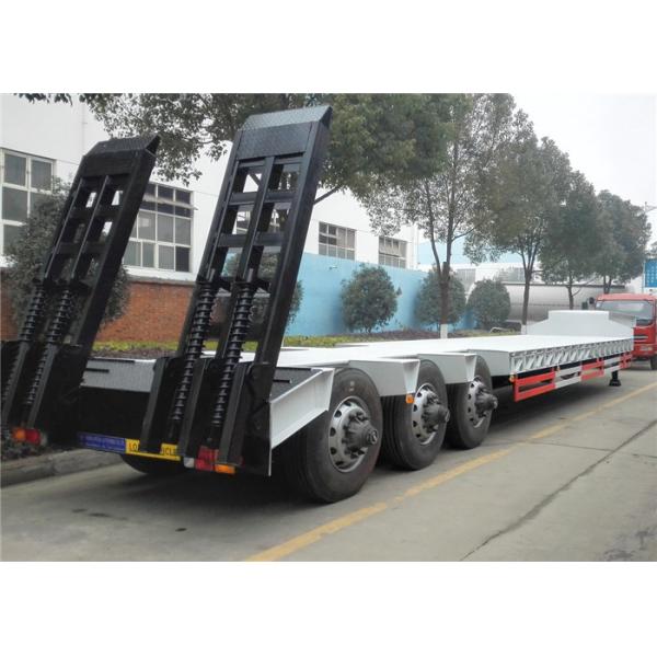 60 Tons - 100 Ton Lowboy Trailer , Low Bed Semi Trailer 2 Axles / 3 Axles / 4