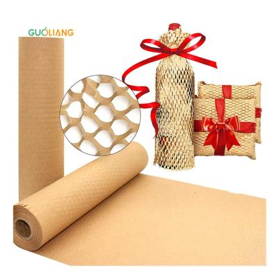 30cm*30m Brown Hex Buffer Cushion Vellum Kraft Paper Roll Packing Honeycomb Craft Packaging Kraft Wrapping Paper Honeycomb Wrap