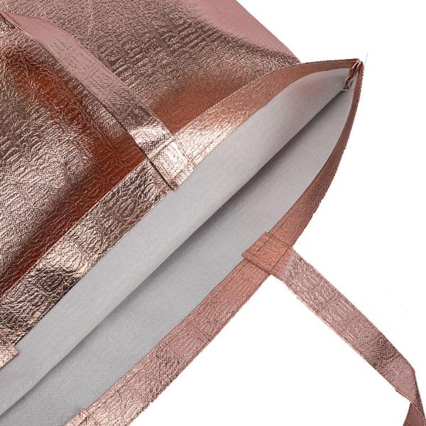 Portable Lamination Non-Woven Packaging Bag for Grocery and Rose Gold Eco PP Material
