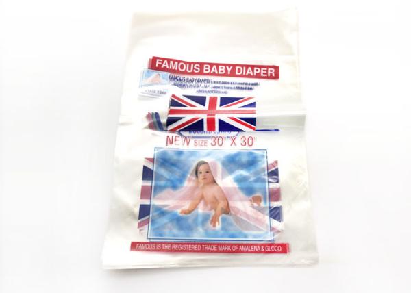 Simple Layer Clear Plastic 3 Side Seal Pouch For Baby Diaper ROSH QS SGS