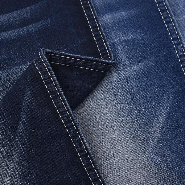 8.5oz Fake Knitted Denim Yarn Dyed Pattern 54-55 Dark Indigo
