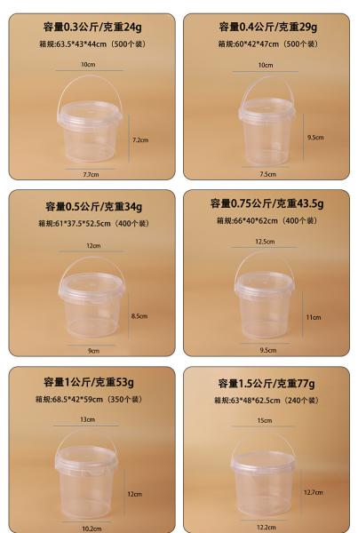 Wholesale Round 0.5-5 Liter Plastic Jerry Can Customizable Colors In Food Grade Clear Plastic Pail For Car Wash Eco-Friendly 1L Custom logo Disposable PP Juice Cup Clear Fruit Juice Cups Bucket