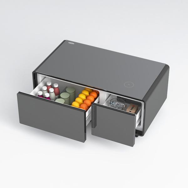 Music Table Wireless Charging Mini Fridge with Cooling Drawer and 60L Capacity