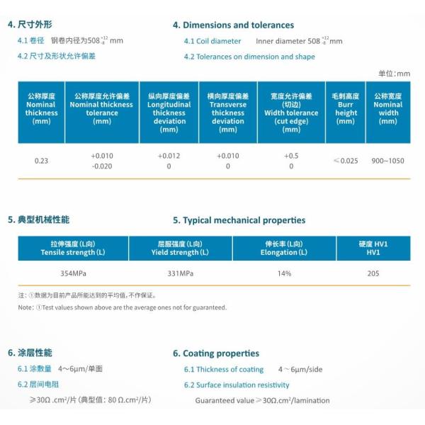 B23HS075 0.23mm Silicon Steel Coil Electrical Oriented Heat Scratch Type