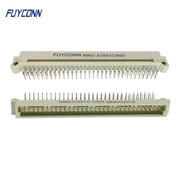 64Pin conector do Euro da tomada masculina do PWB do ângulo direito das fileiras do conector 2 do RUÍDO 41612
