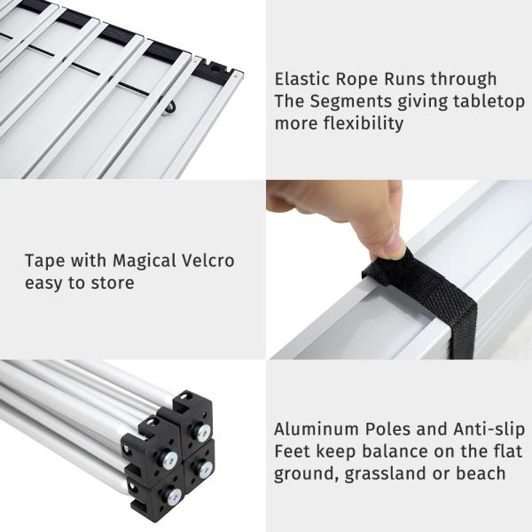 53*46.5cm 6061 Aluminum Foldable Camping Table