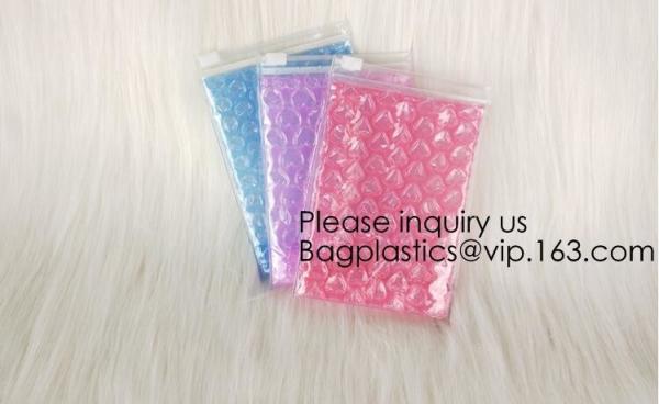 Colored PVC Film Bubble Bag/Special PVC Zip lockk Bubble Bag/New Material Bubble Mailer With Zipper, bagease, bagplastics