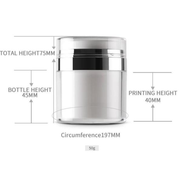 Round Shape Airless Jar Acrylic Pump Lotion Bottle for Skin Care Packaging 15g 30g 50g
