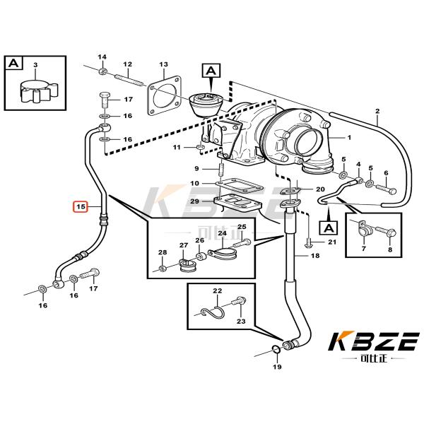 Строки питания турбо VOLVO D7E VOE 21553338 VOE21553338 для EC240 EC250 EC290B EC300