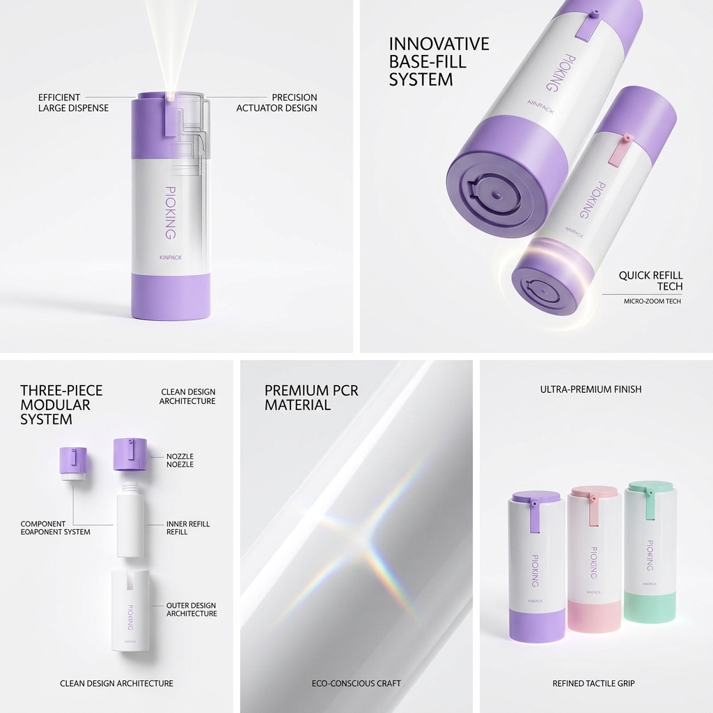 Luxury Frosted 50ml Airless Pump Bottle Vacuum Preservation Technology for Premium Skincare Serum Packaging