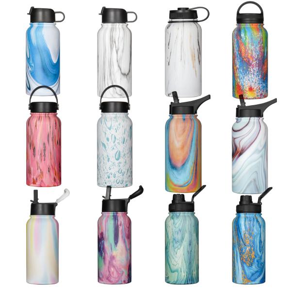32oz Sports Insulated Stainless Steel Water Bottles With Straw