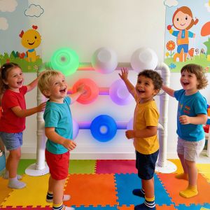 LED Interactive Whack-A-Mole Wall Game With Music For Educational Reaction