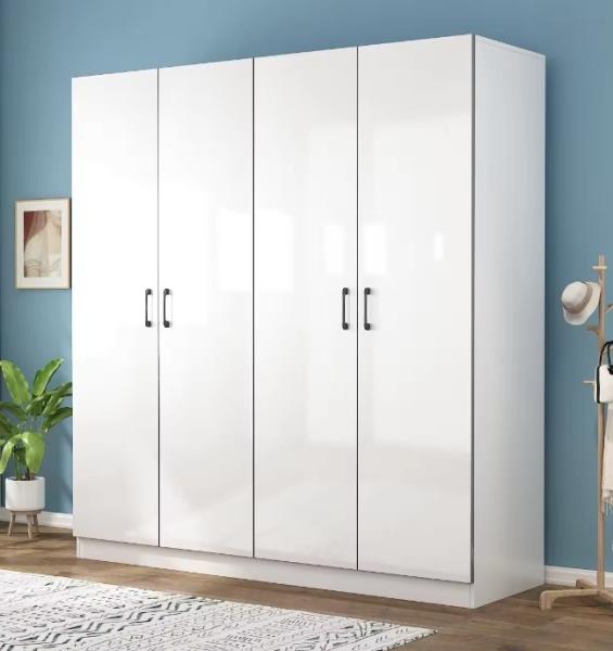 Customized Modern 2 Door MDF Wooden Clothes Wardrobe For Bedroom Extendable Functional