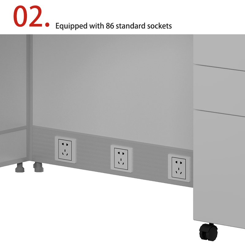 Foshan Wholesale Single Person L-shaped Staff Light Colored Screen Card Slot Simple Modern Screen Table and Chair Combination