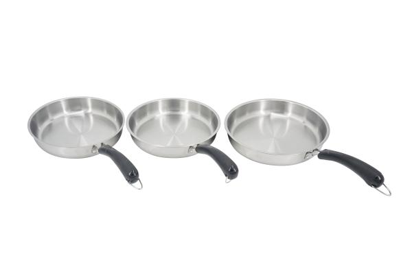 3pcs fry pan set & frying pan non-stick&20cm to 28cm & fry pan stainless steel wtih red color