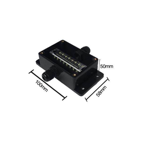 Black Outdoor Waterproof Cable Connector Junction Box With Terminals Electrical Wire Connection