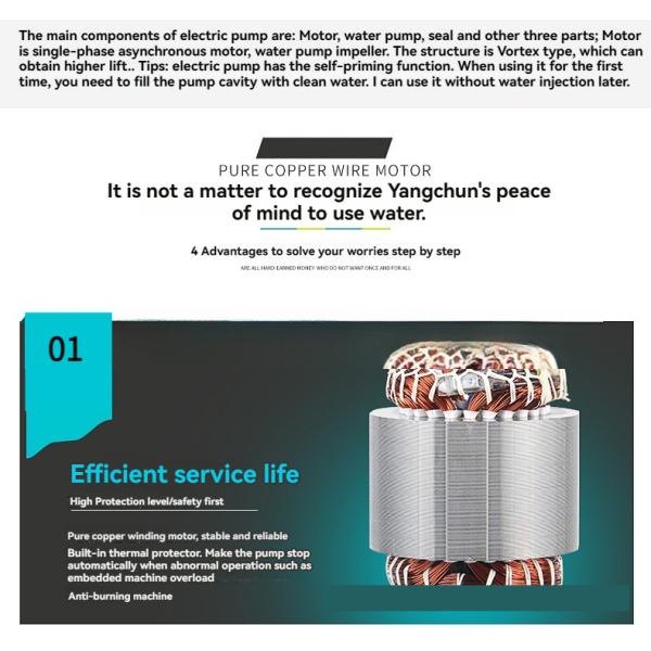 Household Cast Iron Water Supply Booster Pump for Home Pipeline