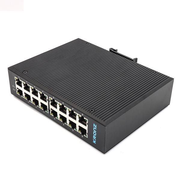 Industrial Din Rail Mount Unmanaged Ethernet Switch 10/100M Bit/S 16 Port