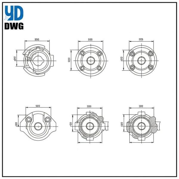 Partes de torneado CNC personalizadas DWG dibujo Partes de metal CNC para piezas cilíndricas