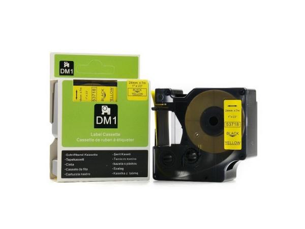 D1 Label Tape Cassette Black On Yellow , 6mm / 12mm Labelling Machine Cartridges