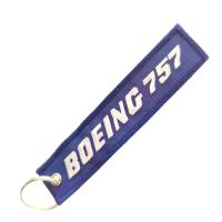 Clavedero bordado personalizado Boeing 757 - Clavedero de tela de colorante personalizado con bordado 3D, Clavedero de metal duradero para regalos