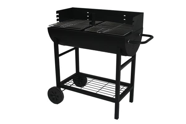 Back to School Occasion Outdoor Portable BBQ Drum with Half Barrel Design and Wheels