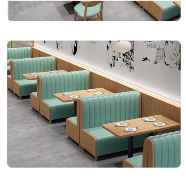 Foshan Wholesale U Shaped Booth Seating Restaurant Simple Dining Sets Cafe Shop Wooden Restaurant Furniture