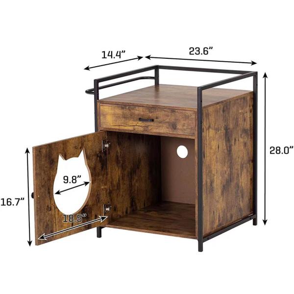 Grado E1 de la caja de arena 15m m de Cat Furniture Enclosed Cat Wood de madera sólida