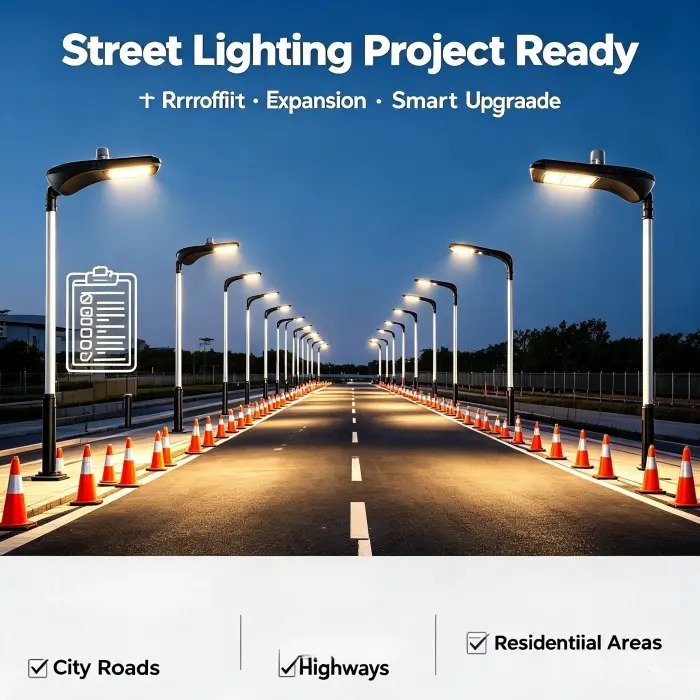 Smart LoRaWAN LED Street Light, Remote 0‑10V Dimming, NEMA Single Lamp Controller, City Road Lighting