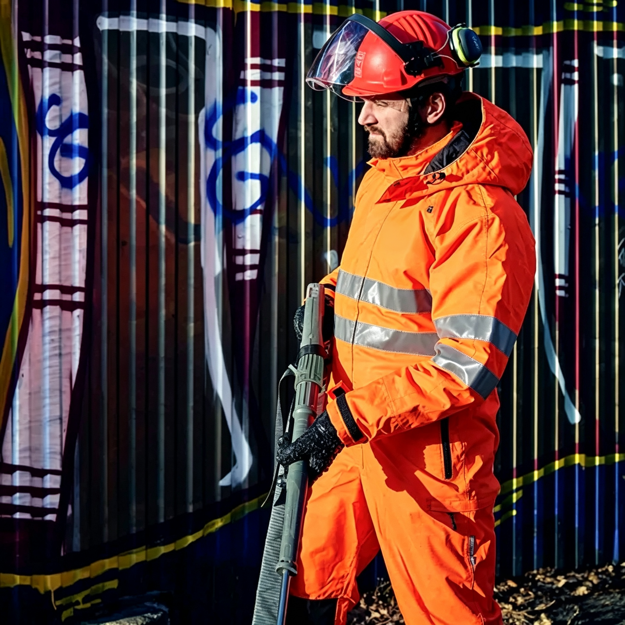 Hooded Offshore Clothing High Visibility Pressure Washing Overalls Adjustable