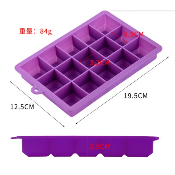 Ice Cream Makers Easy Release 15 Cavity 24 Cavity Silicone Ice Cube Trays with Lids