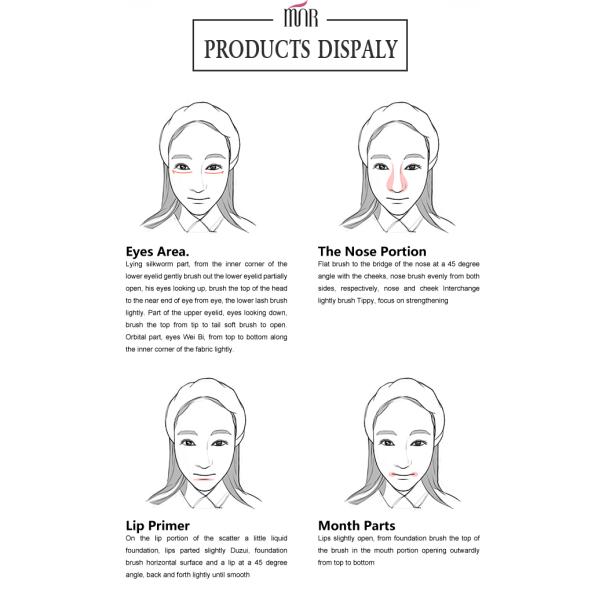 Stainless Metal Handle Concealer Foundation Makeup Brush With Gold Aluminum Handle