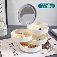 10x10x10cm White Rotating Jewelry Organizer Box for Compact Storage Product Application Jewelry display