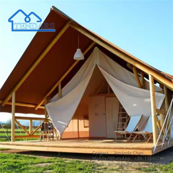 Fábrica Luxury Waterproof Camping Hotel Alojamento Safari Tent Para Outdoor